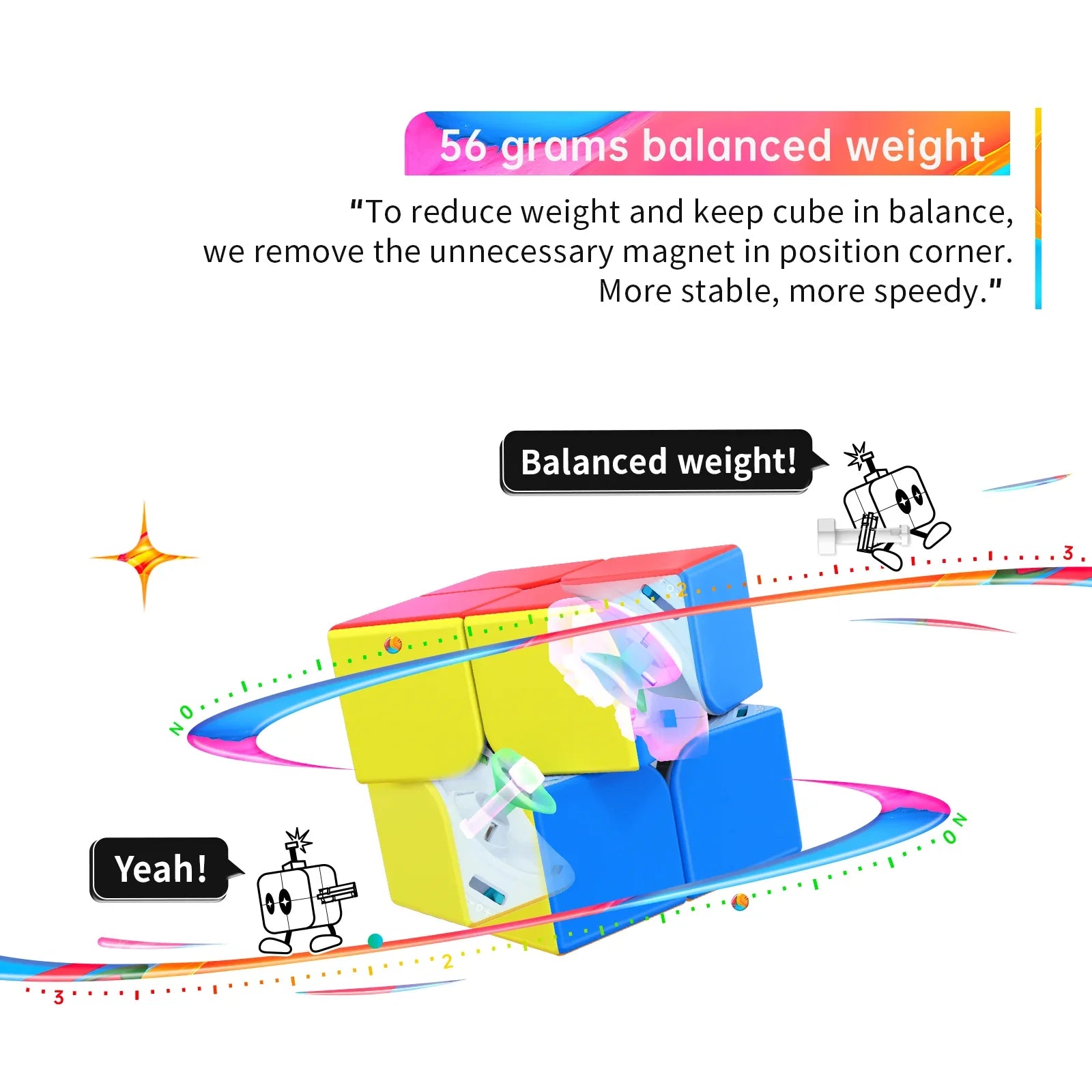 Gancube 251M Pro speed cube with balanced weight design, colorful pieces and internal mechanism
