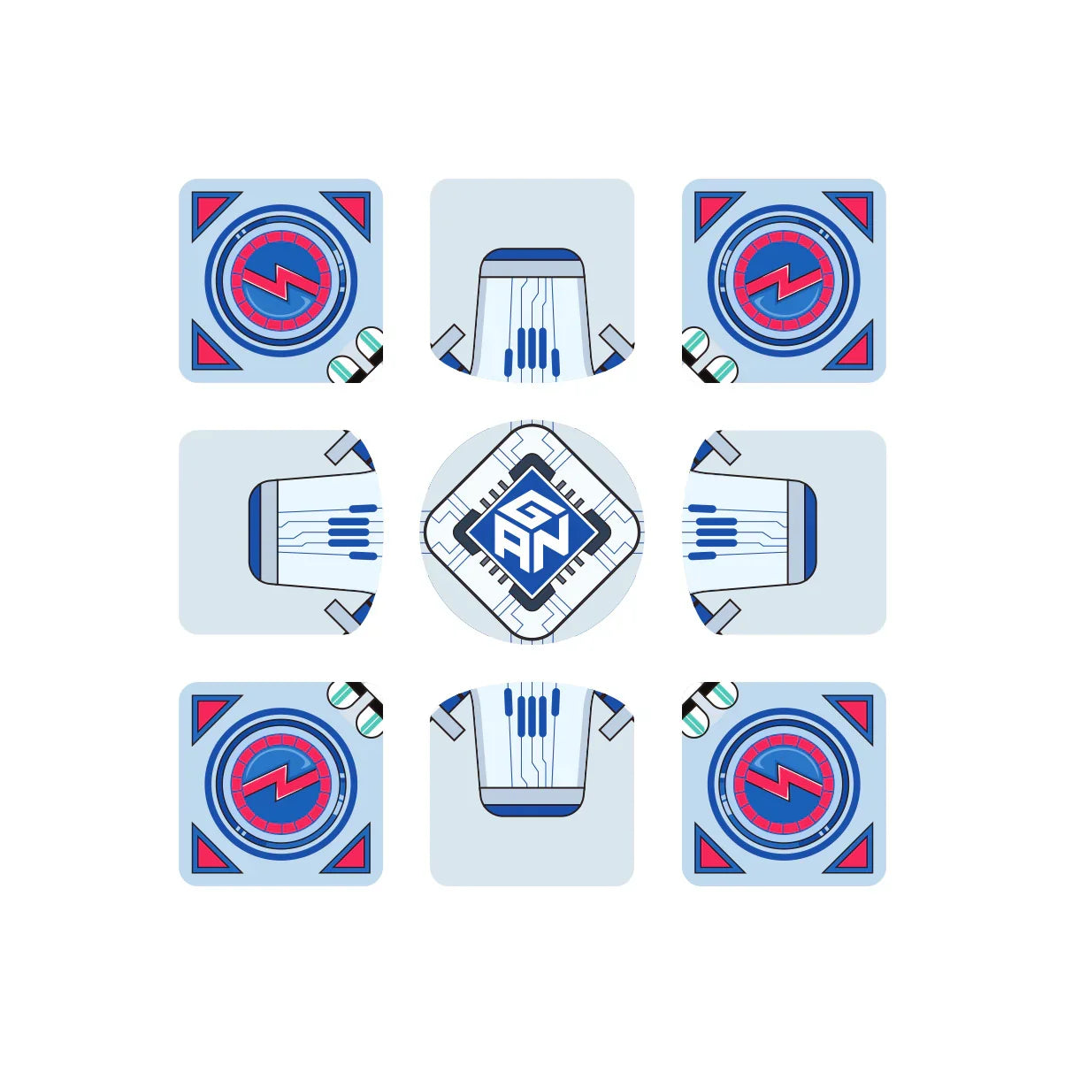 GAN smart cube internal mechanism diagrams with circuit and magnetic components