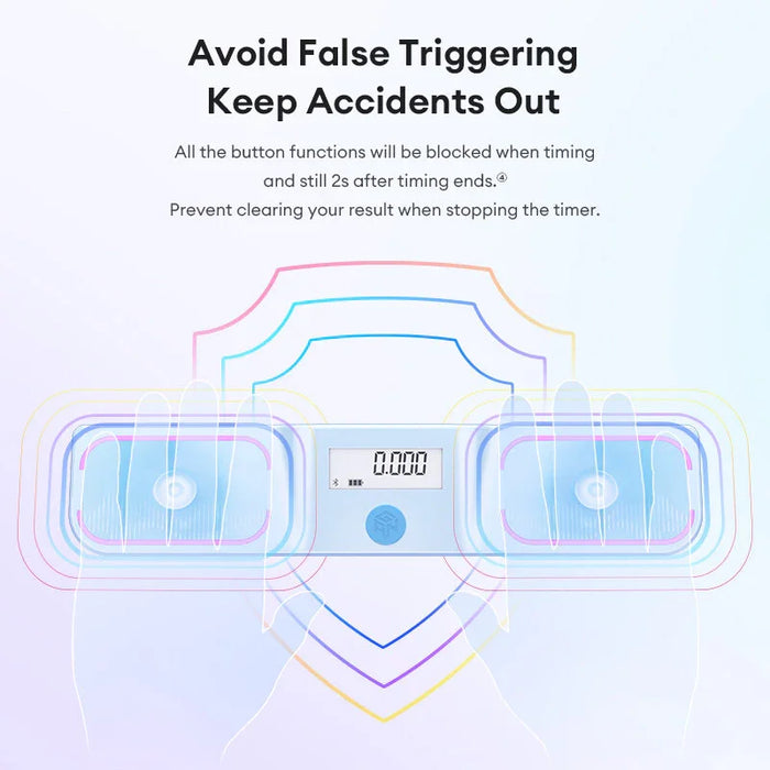 Smart speedcube timer with anti-false trigger protection, displaying 0.000 for precise timing