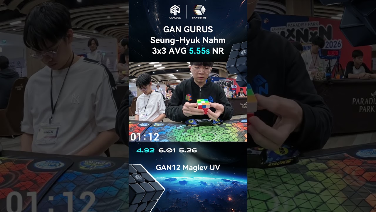 GANCUBE - 3x3 Average NR 5.55s | Seung-Hyuk Nahm