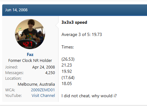 feliks zemdegs's first 3x3 record